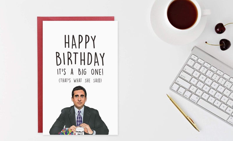 Gonzey Funny Michael Scott Birthday Card,Jim Halpert Birthday Card,The Office Birthday Cards - Image 3